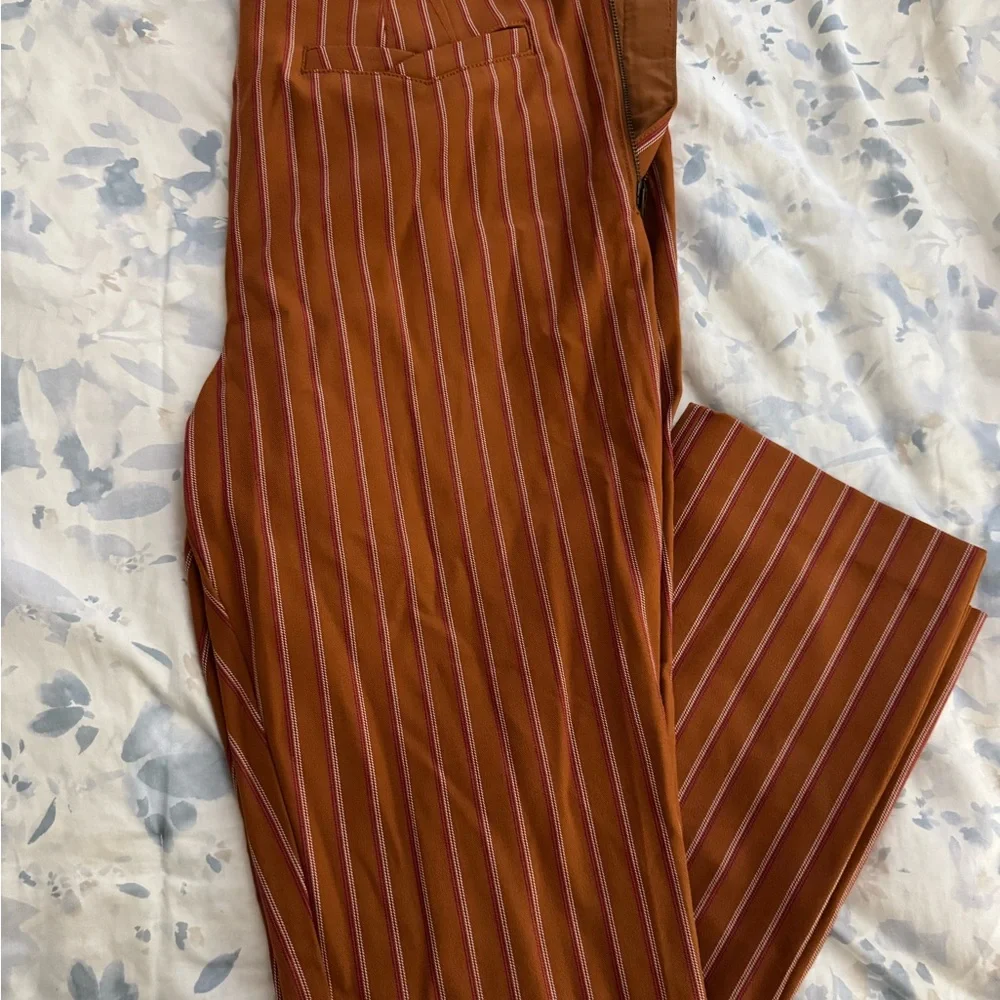 Anthropologie Essential Slim Trouser in Mango Stripe - Size 14 - Picture 4 of 6